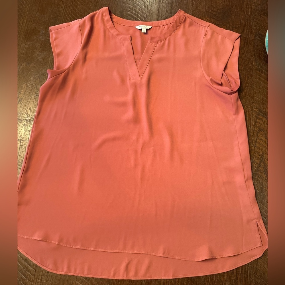 R Essentials Sleeveless V Neck Blouse